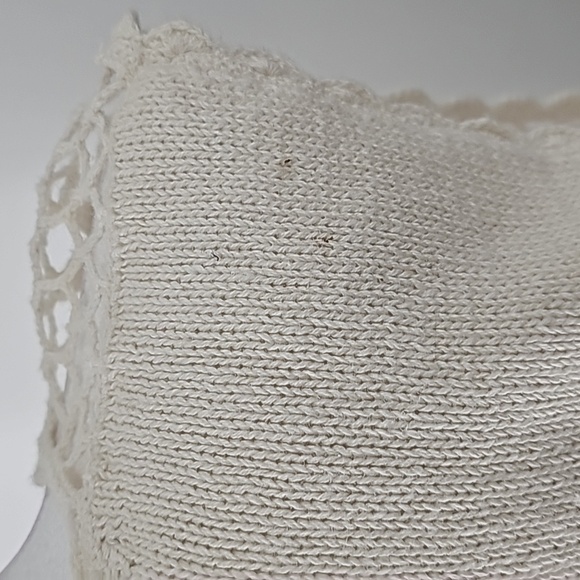 SMW Boho Crochet Cutout Open Knit High Low Sweater Vest w Solid Back - Picture 9 of 11